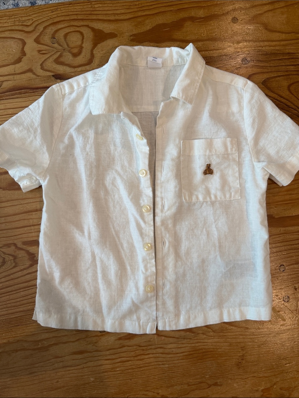 GAP Kids White Short-Sleeve Button-Down Shirt